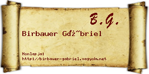 Birbauer Gábriel névjegykártya
